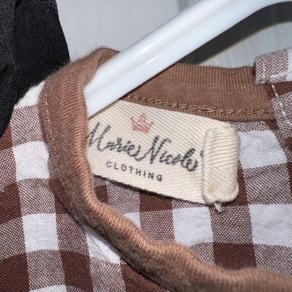 Marie Nicole Clothing Gingham Cow Face Romper Size 0-3 Months - Picture 3 of 5